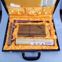 Yi Monte production gift bamboo slips suit Wentao Wulianting order gold leaf painting bamboo sculptures Sun Tzu soldiers Law