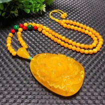 Honey Wax Flower Pendant Amber Natural Baltic Chicken Oil Yellow Man And Woman Blood Permalink Clothing Chain Drop Necklace
