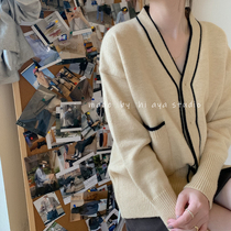 Knitted secret cardigan sweater womens spring and autumn 2021 New Korean loose slim coat autumn and winter foreign atmosphere