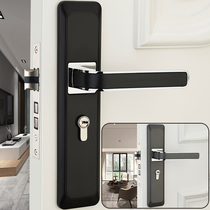 Eurostyle home door lock black indoor bedroom solid wood door room toilet American muted door handle hardware lock