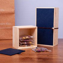 Pure Solid Wood Gift Box Wood Packaging Gold Jun Brow Tea Empty Box Rectangular Small Wooden Case Custom Logo