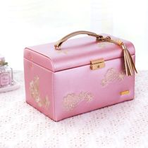 European wedding embroidery jewelry box jewelry box jewelry box storage box box ring box wooden gift box