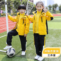 Children three-in-one jackets uniforms set pupils in the spring and autumn winter class uniform kindergarten yuan fu three piece suit