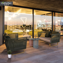 Outdoor furniture combination outdoor balcony open-air garden sample room courtyard leisure imitation vine woven sofa chair