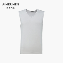 Mr. Adore Warm Underwear men with mountain cashmere single layer V collar wide shoulder punch bottom vest NS72J12