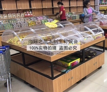 Supermarket snack shelves are called Food convenience store nut shelf display rack grid Island candy cabinet steel Wood