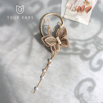 YOUR EARS original hand made butterfly ear clip earrings without ear hole