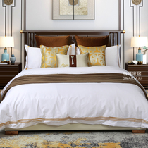 Curry Grey Plaid Hitch Decoration Boilerplate Room Bed Bedding Upscale Villa Modern Prototype Interbed Pint Light Extravaganza