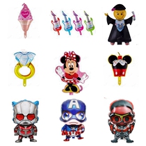 Mini cartoon character animal) Mickey Minnie Falcon Graduated Ph.D. KT Ding Dong Peggy Princess Foil Balloon