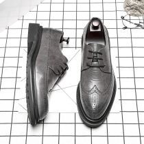 Summer new Inn Bloc Carved Shoes 100 Hitch Youth Tide Shoe Lace Dress Positive For Business Casual Leather Shoes Man