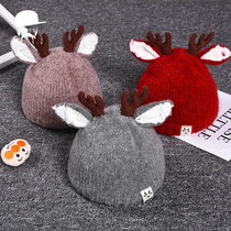 Baby hats autumn and winter infants 0-1 years old 3 cute newborn baby cap boys and girls baby wool hat Christmas tide