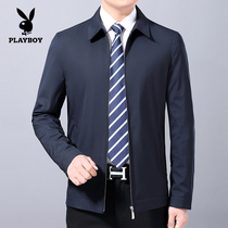 Playboy Hooker Jacket Mens Spring Autumn Season 2021 New Casual Easing Middle Aged Mens Dad Slim Fit Jacket