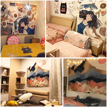 Background cloth ins hanging cloth Photo Tapestry anchor room bedroom dormitory room renovation layout bedside decorative wall cloth