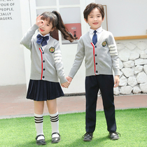 Kindergarten garden suit for childrens English style clothing Spring and Autumn Club for primary and secondary school students uniform three pieces customized