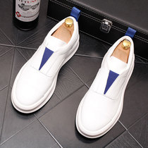 Hong Kong Chao brand small white shoes men Korean version of Joker trendy leather one lazy loafer shoes fashion casual board shoes