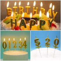 Nouveau Riche letter candle plug-in NS net red creative romantic party gold and silver digital candle birthday cake decoration