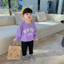 Childrens sweatshirt boy spring slim fit for Korean version baby spring clothing 2022 new foreign air boy blouses spring and autumn