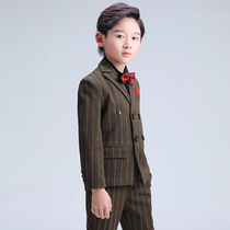 Childrens suit suit Boys three-piece performance suit suit autumn and winter suit flower girl boy dress British handsome