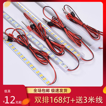 12V night market stall lights super bright 12vled bulb double row 168 lights with hard light bar battery energy saving tube