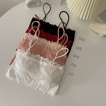 Sexy lace wrapped in chest underwear summer anti-walking short-strip suspended with chest cushion gathering outside wearing small vest