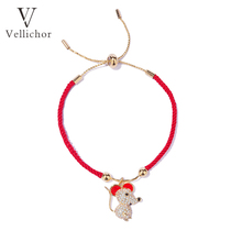Vellichor Chinese style Chinese zodiac year rat red rope bracelet female 2021 New Year gift