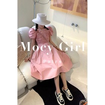 Sandro asw small fragrance lace dress 2022 summer new French sweet waist bubble sleeve princess skirt