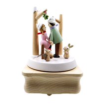 Taiwan jeancard misty parasitic kiss wooden music box music box Valentine's Day birthday gift creative fashion