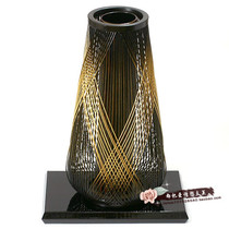 Japanese traditional bamboo products ornaments made by Shizuoka black gold lantern vase personality creative decorations