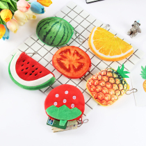 Watermelon Purse Zero Wallet Plush Cute Strawberry Fruit Cartoon Zero Wallet Woman Mini Minimyo Personality Coin Bag