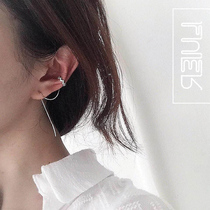 925 sterling silver temperament flash Diamond Moon EAR thread inlaid with Diamond Moon long temperament wave lace earrings student female