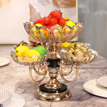 Nordic Style golden five-grid double fruit pan upscale luxury glass guest w hall tea table for home light extravaganza