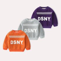 Baby Gvet Sweatshirt 0-1-2-3 Year Old Woman Thickened Warm Baby Blouse Autumn Winter Mens Bao Han Version Foreign Air Winter Clothing