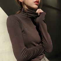 South Korea 2021 New Turtleneck Base shirt sweater women solid color sweater long sleeve slim Joker top