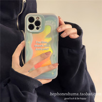 Applicable iphone13 Mobile phone shell ins laser English 12pro Max Apple shell minimalist silicone softshell