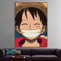 One Piece Lufei comic digital oil painting digital hand-coloring decompression cartoon simple decorative painting modern painting