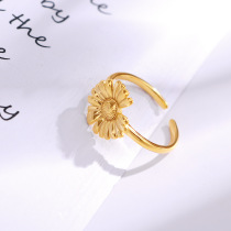 925 Pure Silver Fresh Small Daisy Flowers Ring Extreme Jane Women Ins Nets Red Ring Temperament Fashion Tail Ring Ring