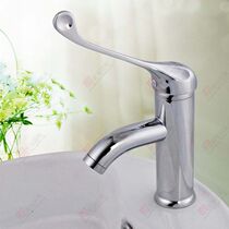 Taiwan Basin hot and cold faucet raised long handle wash basin basin faucet elbow open touch laboratory faucet copper