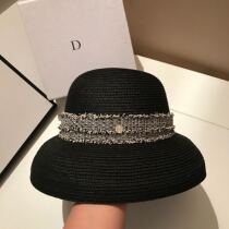 Rosex Tangk Hepburn hat hat straw hat female summer beach seaside sunscreen travel fishermans hat straw hat