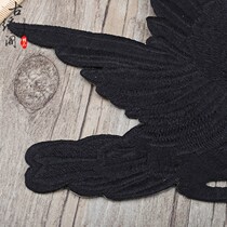 Pure black embroidery large down jacket patch patch denim bird clothes cloth patch fashion holes without trace repair