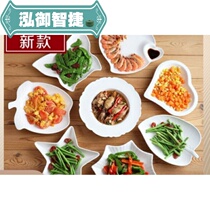 2021 Day Style Fish Pan White Mesh Red Saucer Photo Minimalist Western Dining Tray Dish Microwave kindergarten tray Home