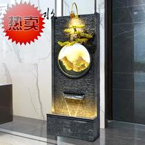 Small water curtain wall courtyard floor entrance living room 4 company running water landscape indoor waterfall background landscape curtain swing