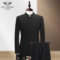 Zhongshan suit suit mens youth slim collar suit Chinese style wedding banquet dress Tang suit