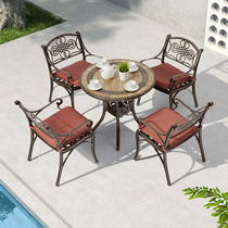 Catalo Cast Aluminium Outdoor Table And Chairs Courtyard Iron Art Open-air Balcony Small Table And Chairs Outdoor Terrace Table And Chairs Combination Kit