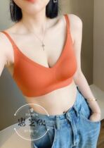 Hui Chi Xins new beauty-back underwear woman light and thin breathable 100 lap high play shoulder strap baby cotton sleep bra tide