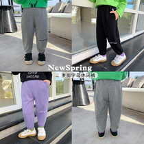 Baby Pants Spring Autumn Style Boy Handsome Boy Spring Ocean Boy Spring Ocean Gas Boy Spring Clothing Slim Fit Children Sports Pants