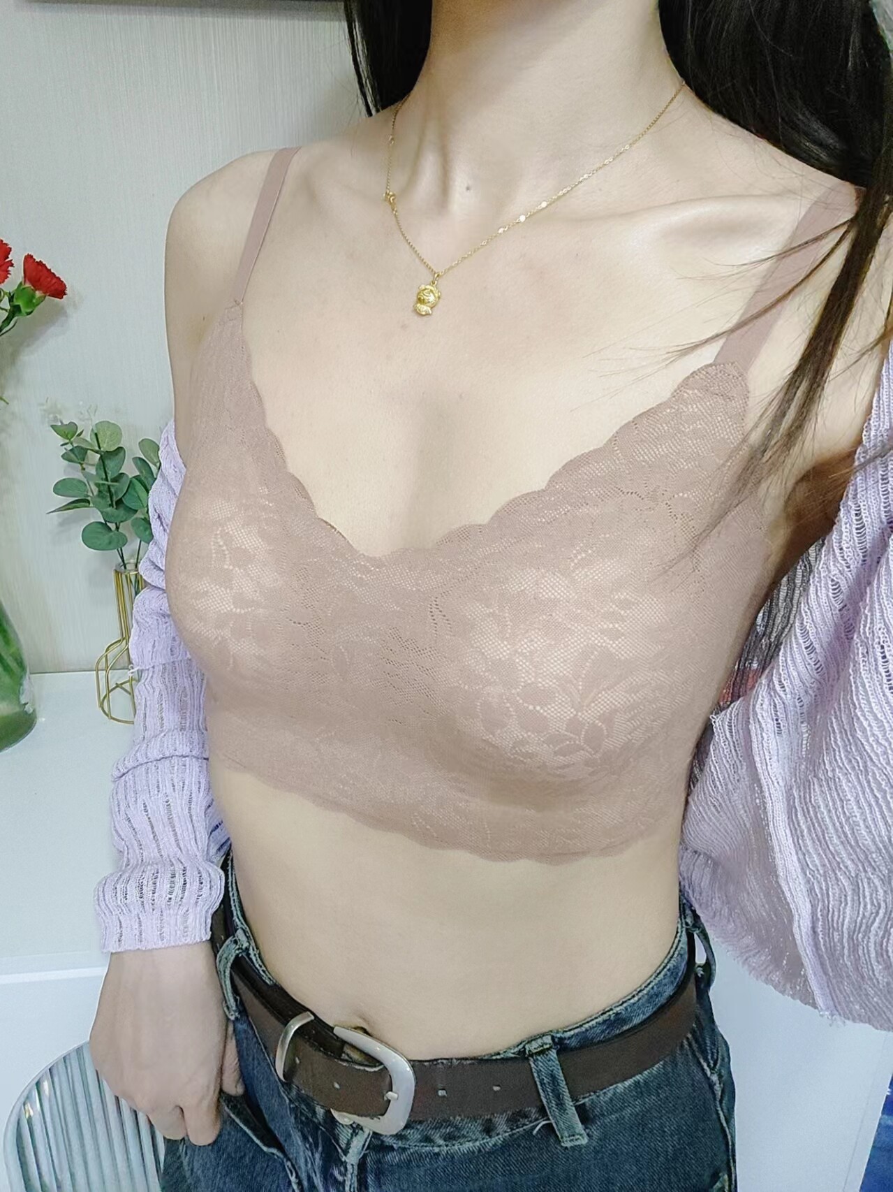 【小海豚内衣】伊维斯小胸显大文胸微聚拢设计自然挺拔蕾丝元素精致浪漫