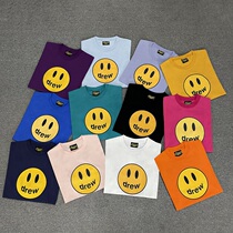 Drew House smiley face niche Tide brand American High Street leisure loose couple summer cotton short sleeve T-shirt men