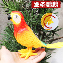 Chain clockwork toy parrot Christmas childrens amusement park childrens gifts childrens gifts toys push
