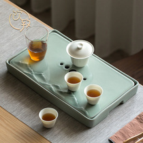 Drinking To Ceramic Small Tea Tray Home Small Tea Table Tea Tray Day Style Water Storage Dry Foam Pan Zen tea Teaters