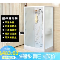 One-piece integral shower room toilet toilet Tempered glass hotel integrated bathroom Rural bath room Household